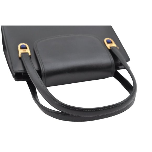 Gucci black leather top handle Kelly bag with blue lapis - Picture 4 of 16